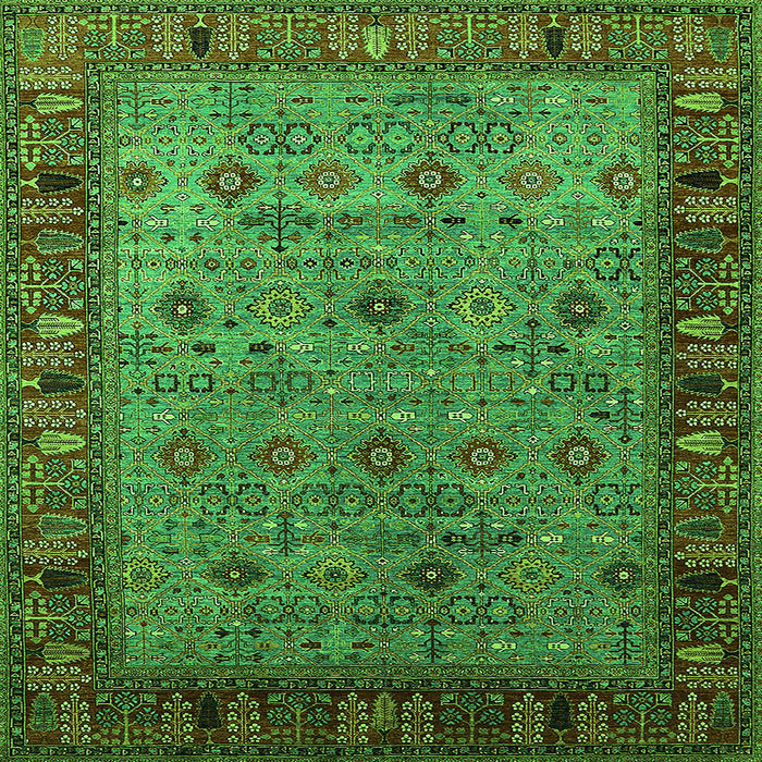 Square Oriental Green Industrial Rug, urb2324grn
