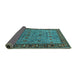 Sideview of Oriental Turquoise Industrial Rug, urb2324turq