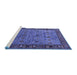 Sideview of Machine Washable Oriental Blue Industrial Rug, wshurb2324blu