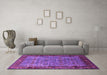 Machine Washable Oriental Purple Industrial Area Rugs in a Living Room, wshurb2324pur