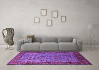 Machine Washable Oriental Purple Industrial Rug, wshurb2324pur