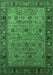 Machine Washable Oriental Emerald Green Industrial Area Rugs, wshurb2324emgrn