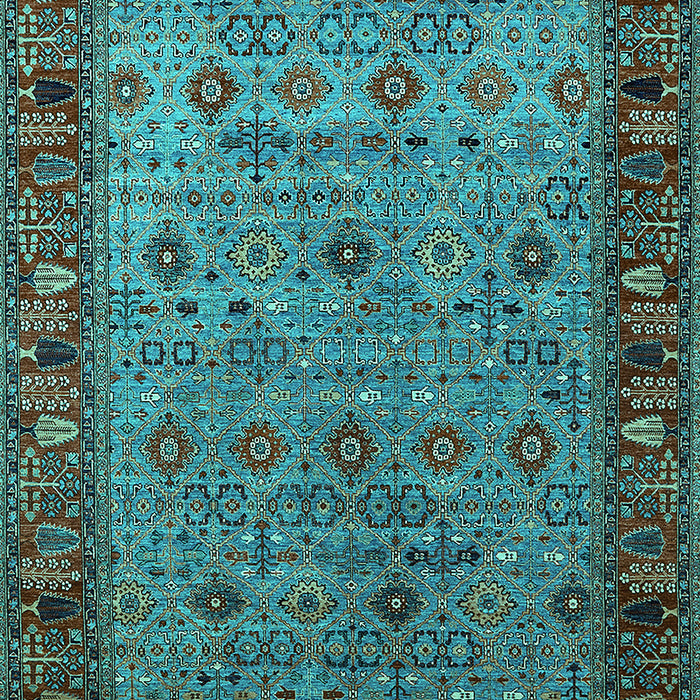 Machine Washable Oriental Turquoise Industrial Area Rugs, wshurb2324turq