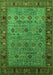 Machine Washable Oriental Green Industrial Area Rugs, wshurb2324grn