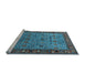 Sideview of Machine Washable Oriental Light Blue Industrial Rug, wshurb2324lblu