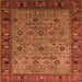 Square Oriental Orange Industrial Rug, urb2324org