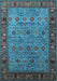 Machine Washable Oriental Light Blue Industrial Rug, wshurb2324lblu