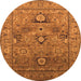 Round Oriental Orange Industrial Rug, urb2325org