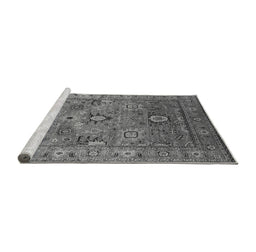 Sideview of Machine Washable Oriental Gray Industrial Rug, wshurb2325gry