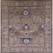 Square Mid-Century Modern Rosy Brown Pink Oriental Rug, urb2325