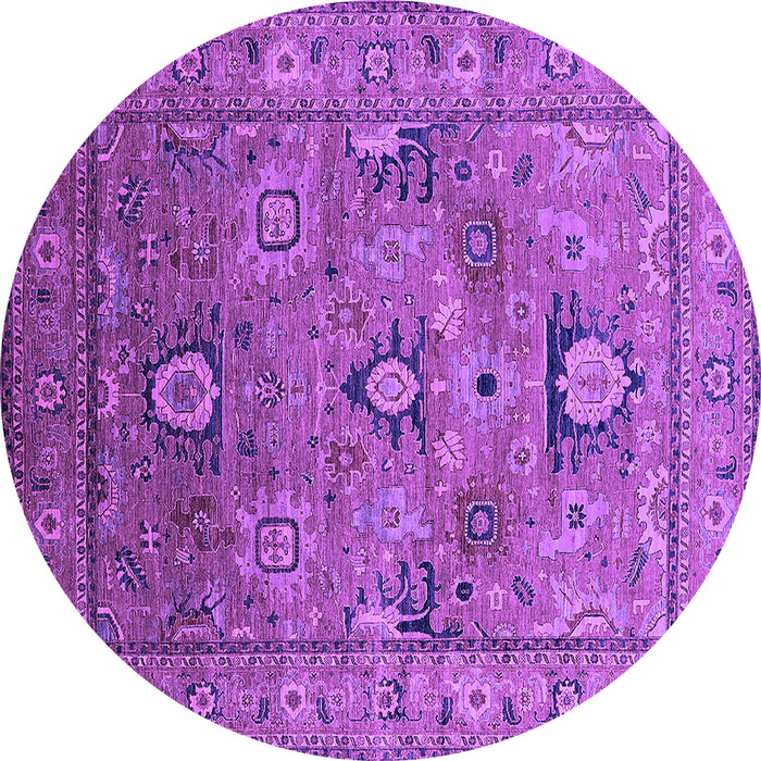 Round Machine Washable Oriental Purple Industrial Area Rugs, wshurb2325pur