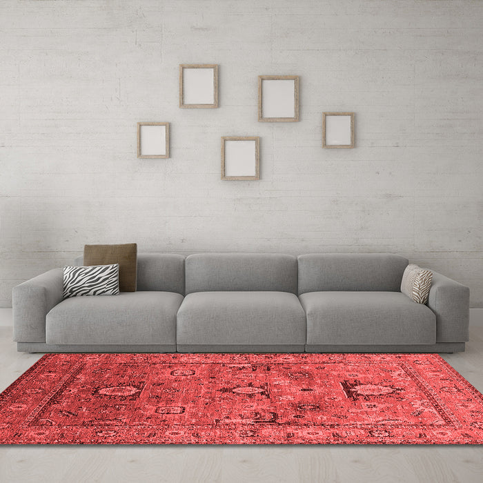 Industrial Red Washable Rugs