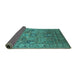 Sideview of Oriental Turquoise Industrial Rug, urb2325turq