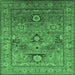 Square Oriental Emerald Green Industrial Rug, urb2325emgrn