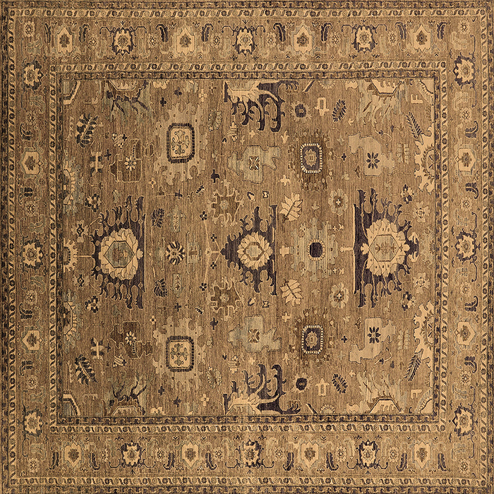 Square Oriental Brown Industrial Rug, urb2325brn