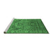 Sideview of Machine Washable Oriental Emerald Green Industrial Area Rugs, wshurb2325emgrn