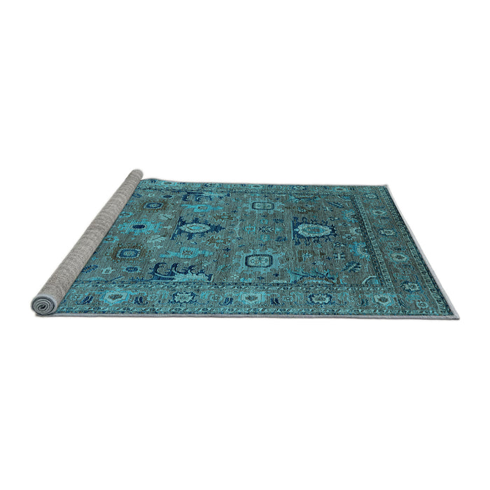 Sideview of Machine Washable Oriental Light Blue Industrial Rug, wshurb2325lblu