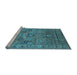 Sideview of Machine Washable Oriental Light Blue Industrial Rug, wshurb2325lblu