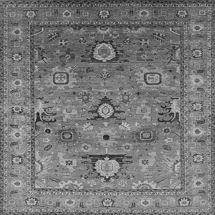 Square Machine Washable Oriental Gray Industrial Rug, wshurb2325gry