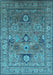 Machine Washable Oriental Light Blue Industrial Rug, wshurb2325lblu