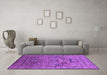 Machine Washable Oriental Purple Industrial Area Rugs in a Living Room, wshurb2325pur