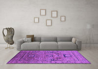 Machine Washable Oriental Purple Industrial Rug, wshurb2325pur