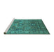 Sideview of Machine Washable Oriental Turquoise Industrial Area Rugs, wshurb2325turq