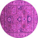 Round Oriental Pink Industrial Rug, urb2325pnk