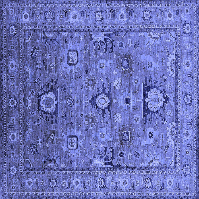 Square Machine Washable Oriental Blue Industrial Rug, wshurb2325blu