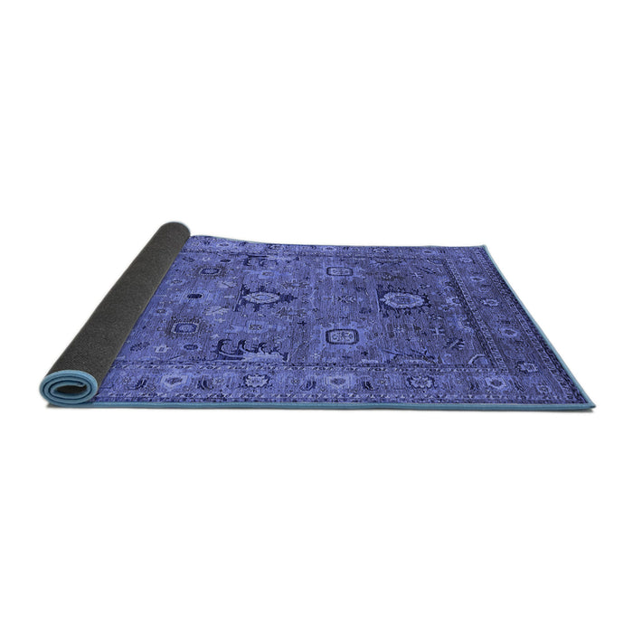 Sideview of Oriental Blue Industrial Rug, urb2325blu