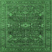 Square Oriental Emerald Green Industrial Rug, urb2326emgrn