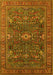 Machine Washable Oriental Yellow Industrial Rug, wshurb2326yw