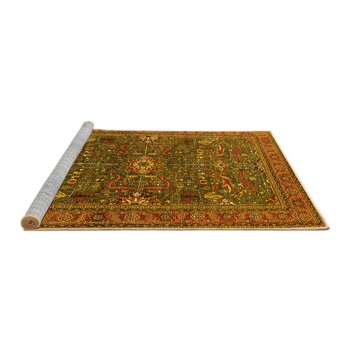 Sideview of Machine Washable Oriental Yellow Industrial Rug, wshurb2326yw
