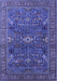 Machine Washable Oriental Blue Industrial Rug, wshurb2326blu