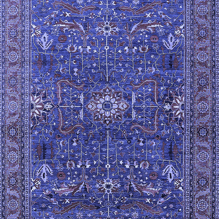 Machine Washable Oriental Blue Industrial Rug, wshurb2326blu