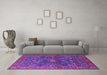 Machine Washable Oriental Purple Industrial Area Rugs in a Living Room, wshurb2326pur