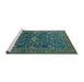 Sideview of Machine Washable Oriental Turquoise Industrial Area Rugs, wshurb2326turq