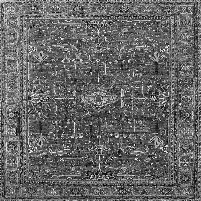 Square Machine Washable Oriental Gray Industrial Rug, wshurb2326gry