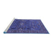 Sideview of Machine Washable Oriental Blue Industrial Rug, wshurb2326blu