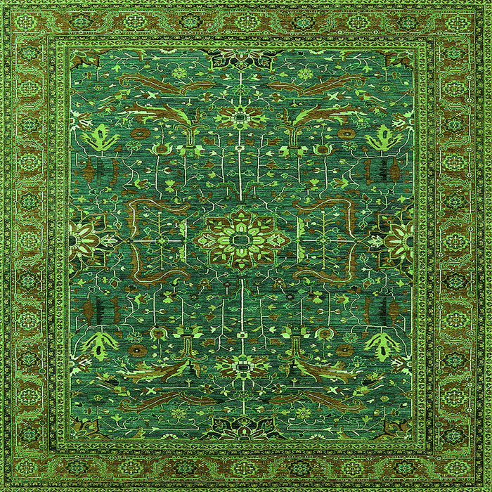 Square Oriental Green Industrial Rug, urb2326grn