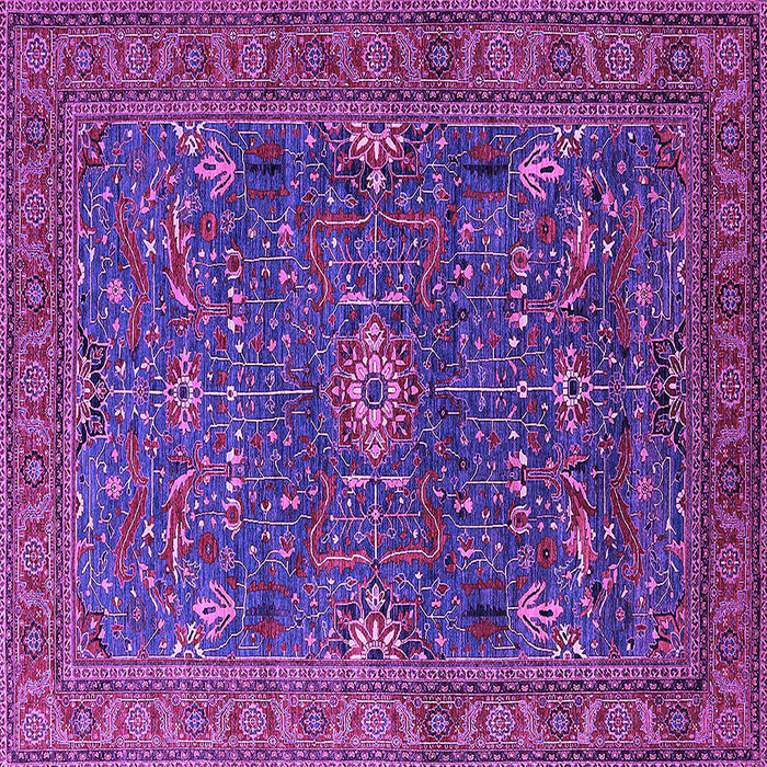 Square Machine Washable Oriental Purple Industrial Area Rugs, wshurb2326pur
