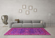 Machine Washable Oriental Pink Industrial Rug in a Living Room, wshurb2326pnk