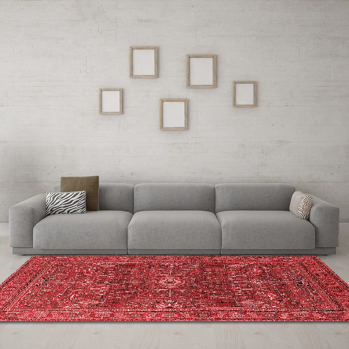 Industrial Red Washable Rugs