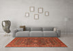 Machine Washable Oriental Orange Industrial Area Rugs in a Living Room, wshurb2326org