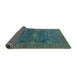 Sideview of Oriental Turquoise Industrial Rug, urb2326turq