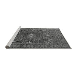 Sideview of Machine Washable Oriental Gray Industrial Rug, wshurb2326gry