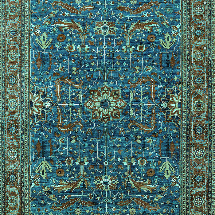 Machine Washable Oriental Turquoise Industrial Area Rugs, wshurb2326turq