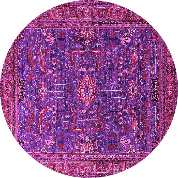 Round Oriental Pink Industrial Rug, urb2326pnk