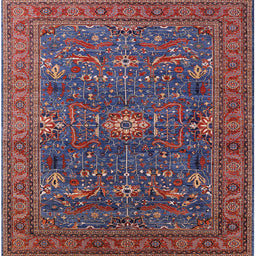 Square Mid-Century Modern Gunmetal Gray Oriental Rug, urb2326