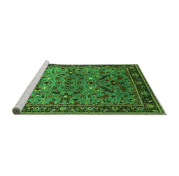 Sideview of Machine Washable Oriental Green Industrial Area Rugs, wshurb2327grn